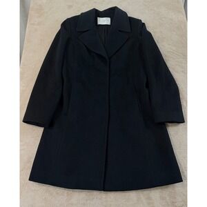 Fleurette Loro Piana Wool Trench Coat Women's 6 Black Made in USA Tailored EUC